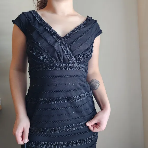 Vintage Tadashi Shoji Black Evening Boho Skirt Set