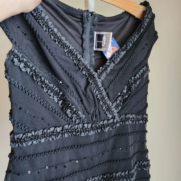 Vintage Tadashi Shoji Black Evening Boho Skirt Set