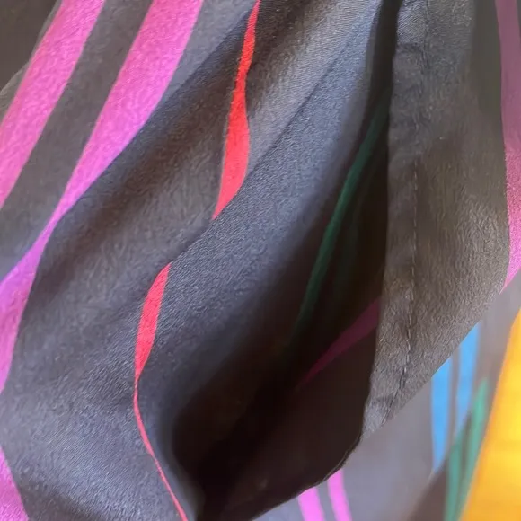 Vintage Talbots skirt women size 10 black blue red green purple Vertical stripes