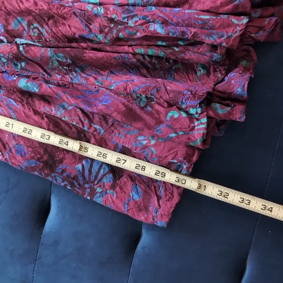 Vintage Tie Dye Midi Boho Skirt