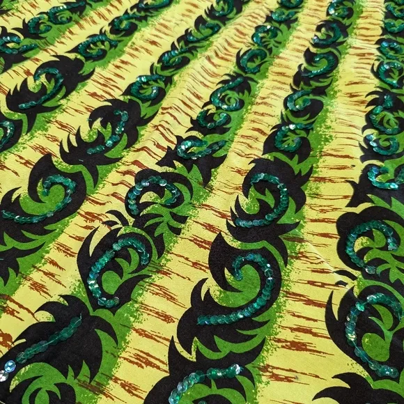 vintage tiki style BERNARDO midi skirt S