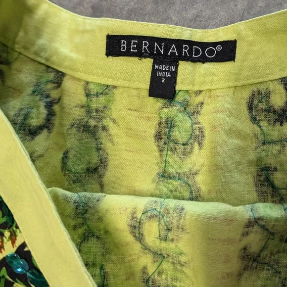 vintage tiki style BERNARDO midi skirt S