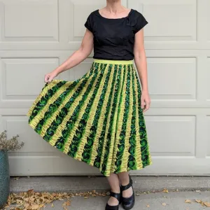 vintage tiki style BERNARDO midi skirt S