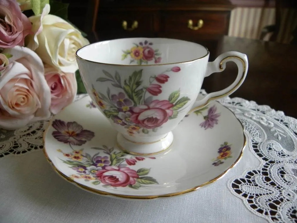 Vintage Tuscan Montrose Demitasse Teacup and Saucer