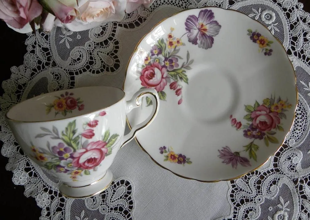 Vintage Tuscan Montrose Demitasse Teacup and Saucer