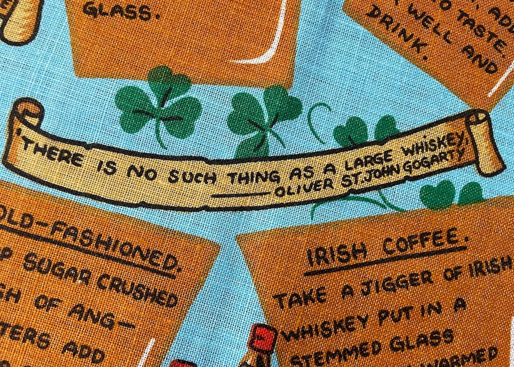 Vintage Unused Tea Towel The Story of Irish Whiskey
