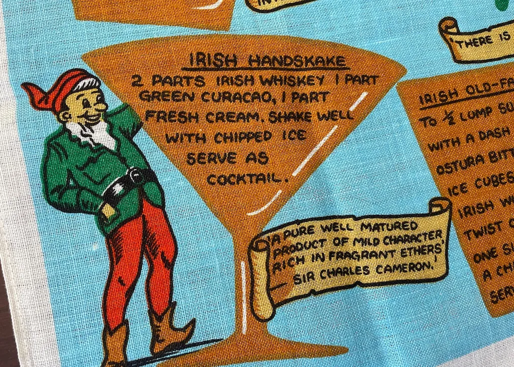 Vintage Unused Tea Towel The Story of Irish Whiskey