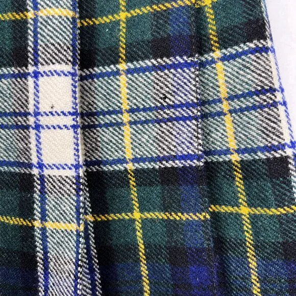 Vintage Westaway &amp; Westaway Plaid 100% Wool Pleated Plaid Midi Skirt Size UK 12