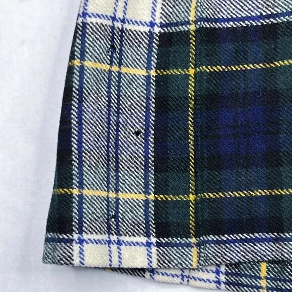 Vintage Westaway &amp; Westaway Plaid 100% Wool Pleated Plaid Midi Skirt Size UK 12