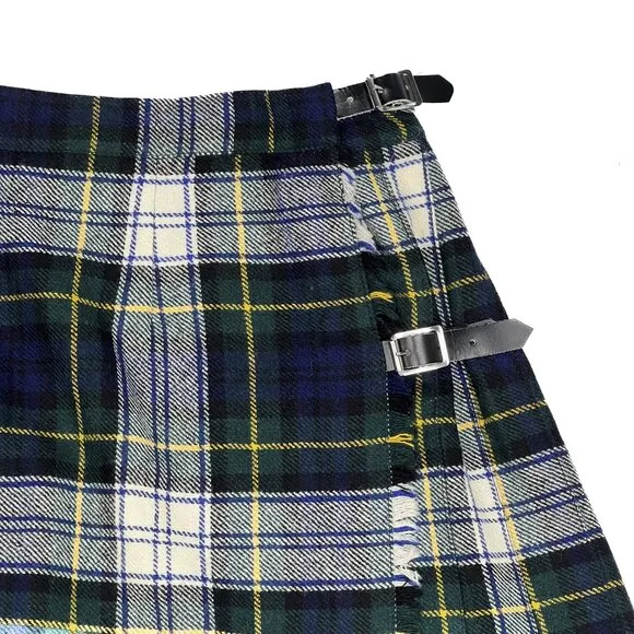 Vintage Westaway &amp; Westaway Plaid 100% Wool Pleated Plaid Midi Skirt Size UK 12