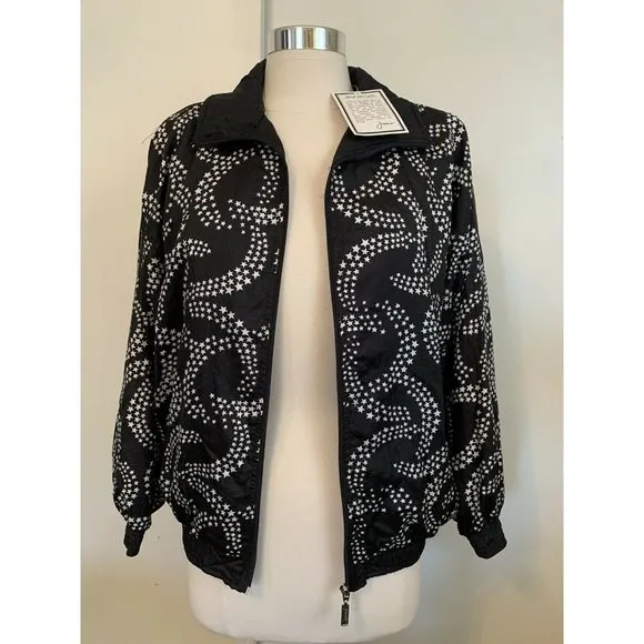Vintage Women’s Track Bomber jacket Stars sz S New deadstock Hip Hop Mob Wife