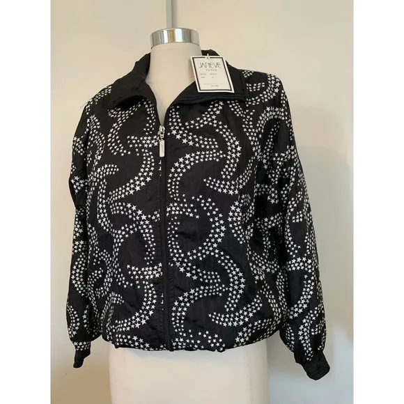 Vintage Women’s Track Bomber jacket Stars sz S New deadstock Hip Hop Mob Wife