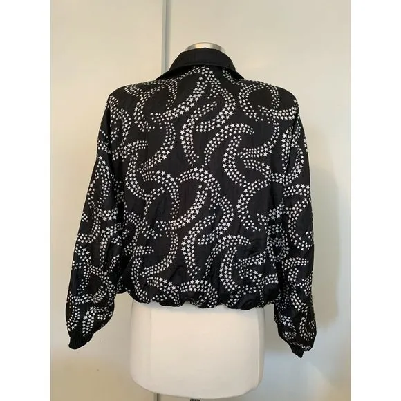 Vintage Women’s Track Bomber jacket Stars sz S New deadstock Hip Hop Mob Wife