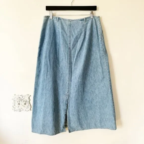 Vintage Y2K Cowgirl St. John’s Bay Denim Midi Skirt 14