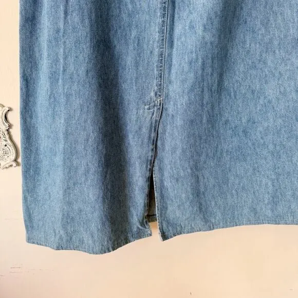 Vintage Y2K Cowgirl St. John’s Bay Denim Midi Skirt 14