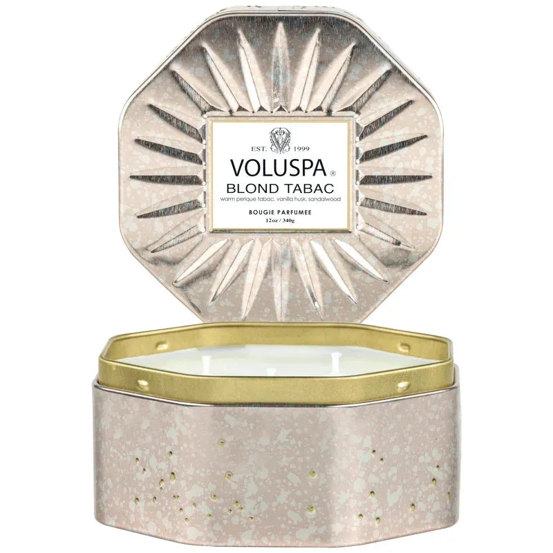 Voluspa Blond Tabac 3 Wick Octagon Candle