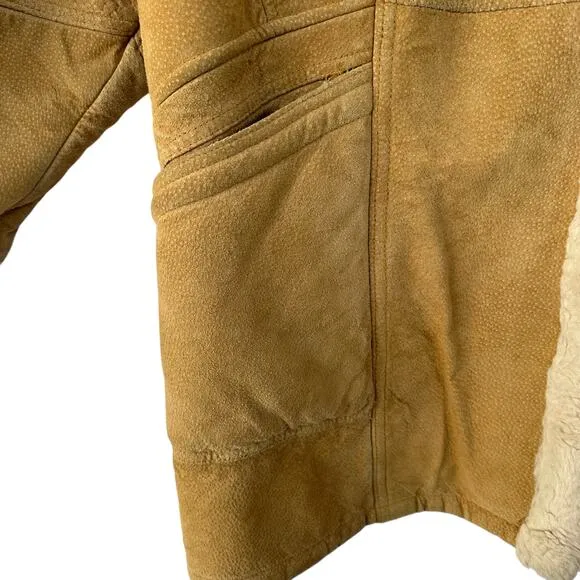 VTG J Percy For Marvin Richards Leather Suede Coat Womens L Pennylane Faux Fur