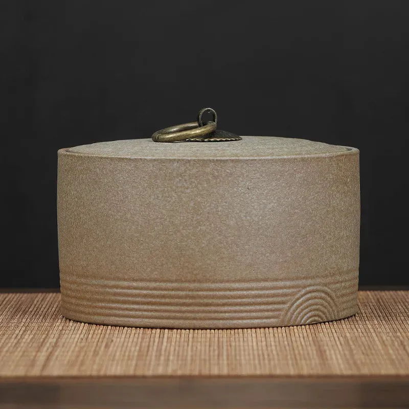 Wabi Sabi Rustic Vintage Japanese Ceramic Tea and Food Storage Jars with Lid