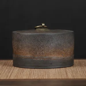 Wabi Sabi Rustic Vintage Japanese Ceramic Tea and Food Storage Jars with Lid