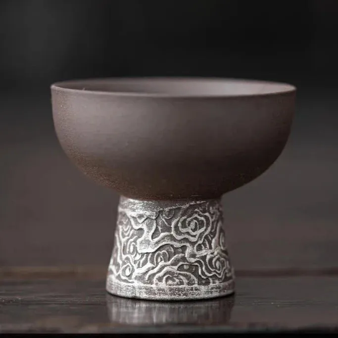 Wabi Sabi Vintage High Foot Ceramic Teacup
