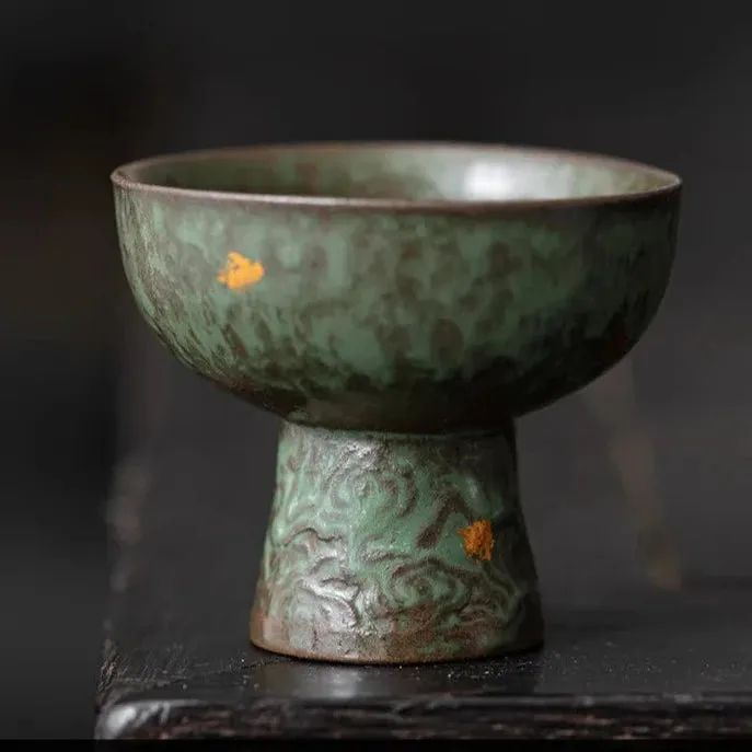 Wabi Sabi Vintage High Foot Ceramic Teacup