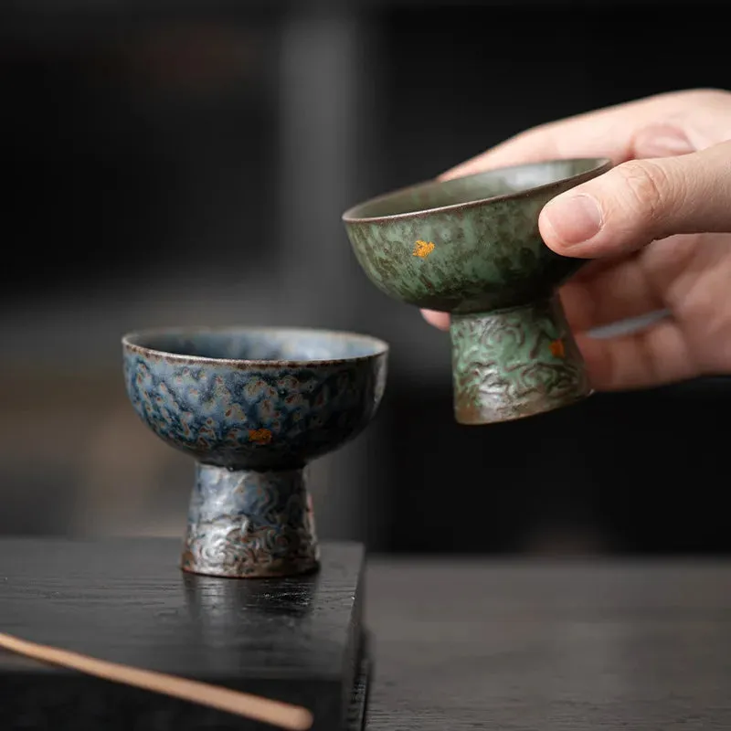 Wabi Sabi Vintage High Foot Ceramic Teacup