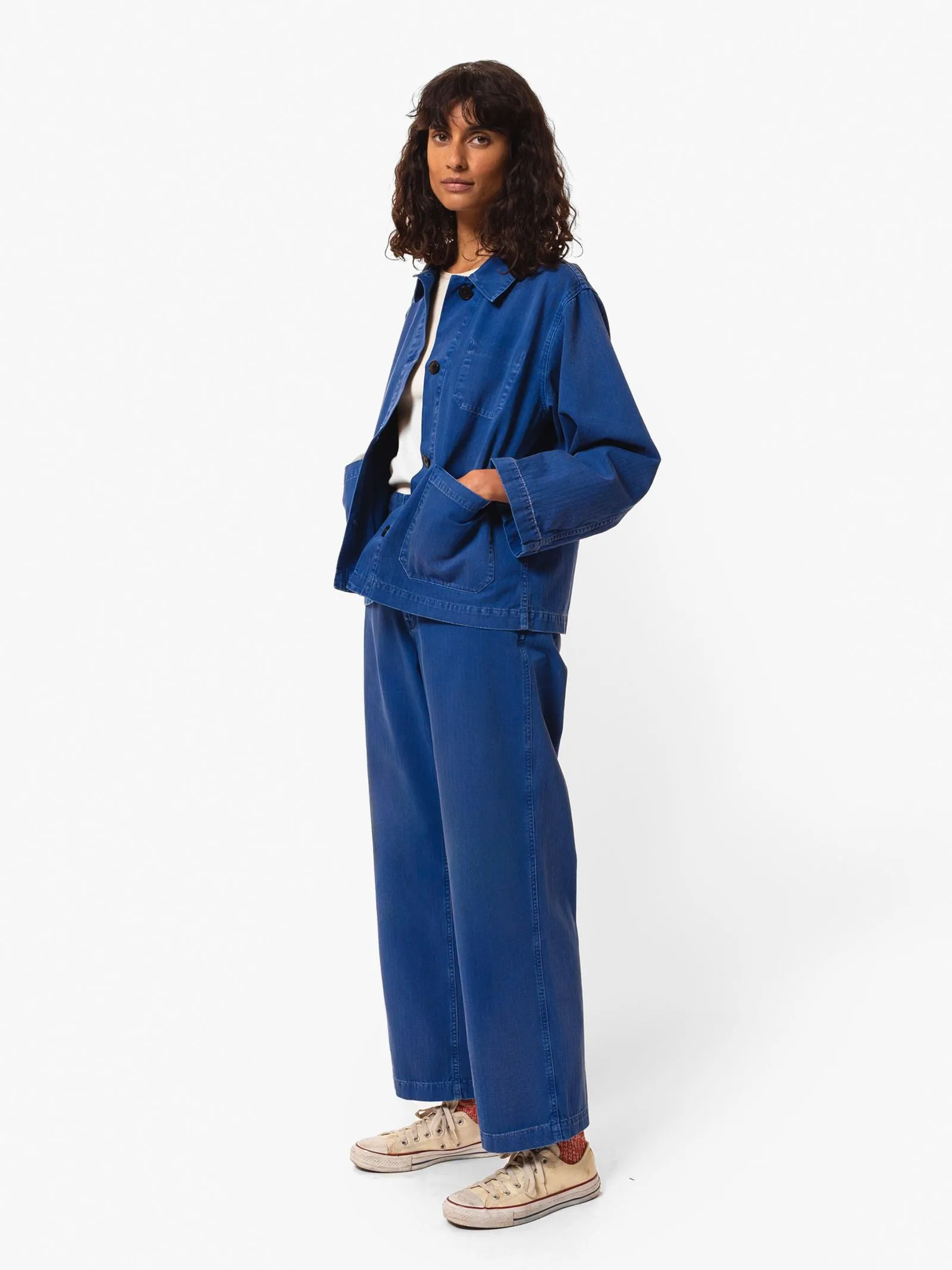 wendy herringbone denim pants