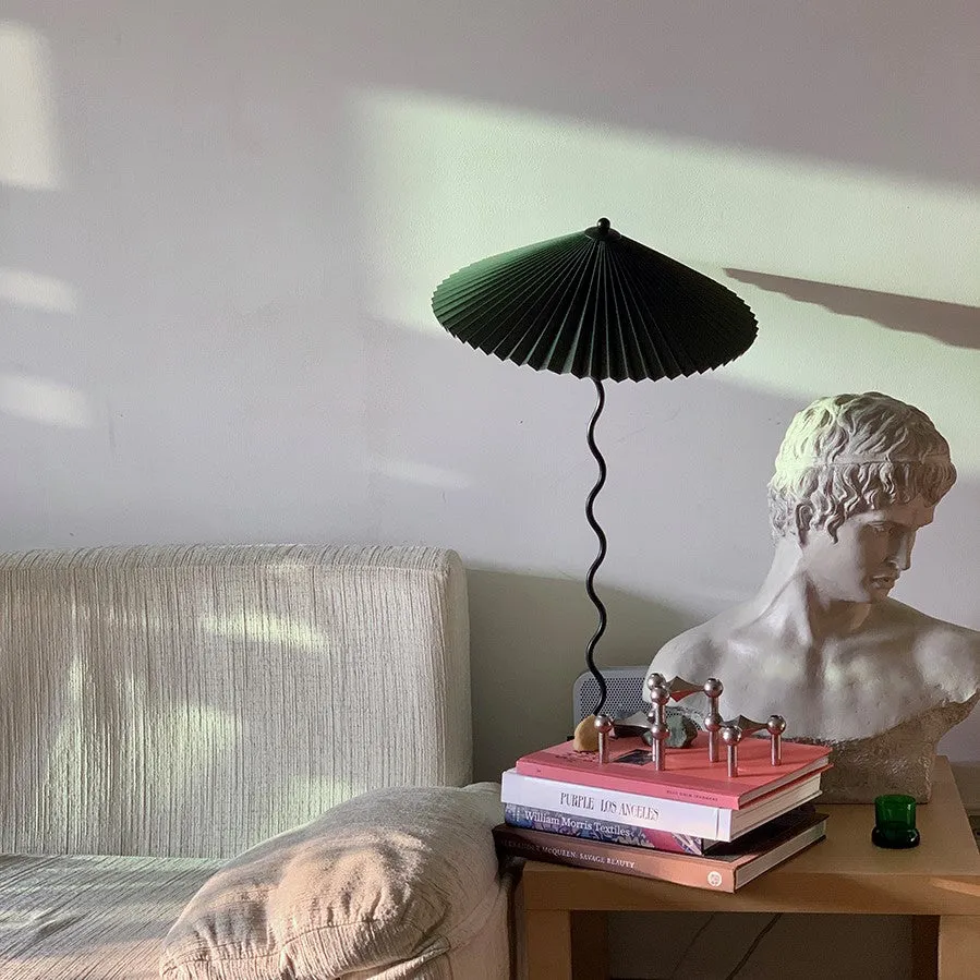 White Pleated Vintage Table Lamp