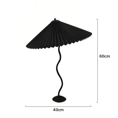 White Pleated Vintage Table Lamp