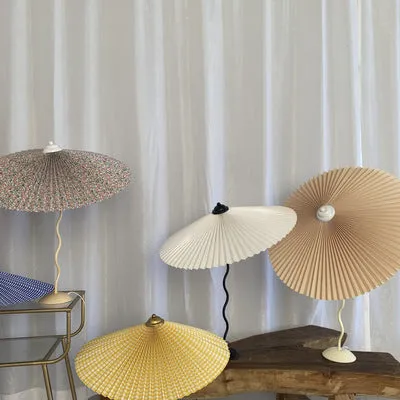 White Pleated Vintage Table Lamp