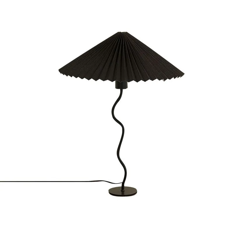 White Pleated Vintage Table Lamp