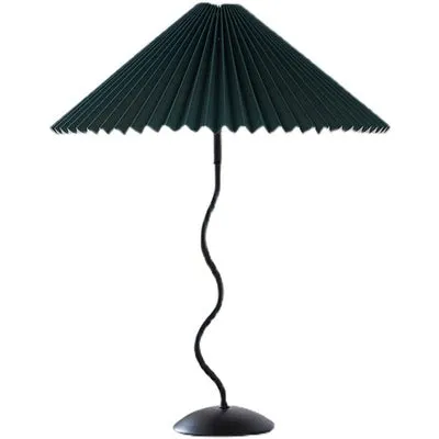 White Pleated Vintage Table Lamp