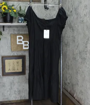 Who What Wear Women's Raglan Short Sleeve Dress WD-843 Black L