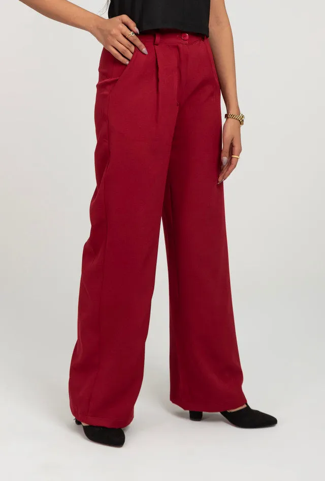 Wide Leg Formal High Waist Pant For Women