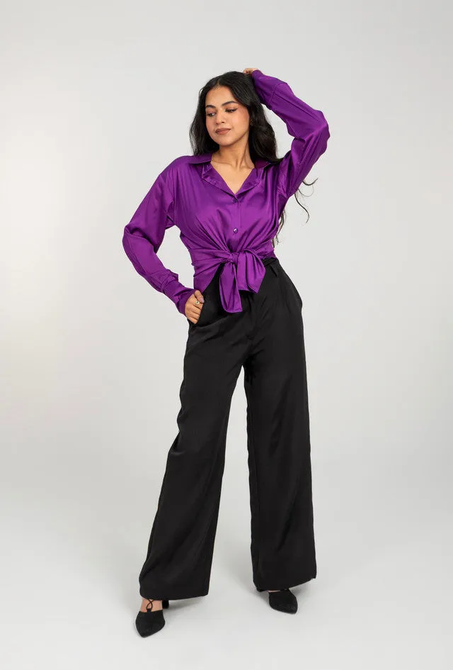 Wide Leg Formal High Waist Pant For Women