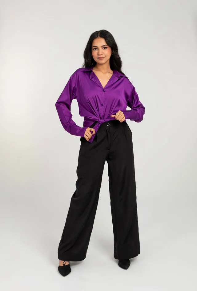 Wide Leg Formal High Waist Pant For Women