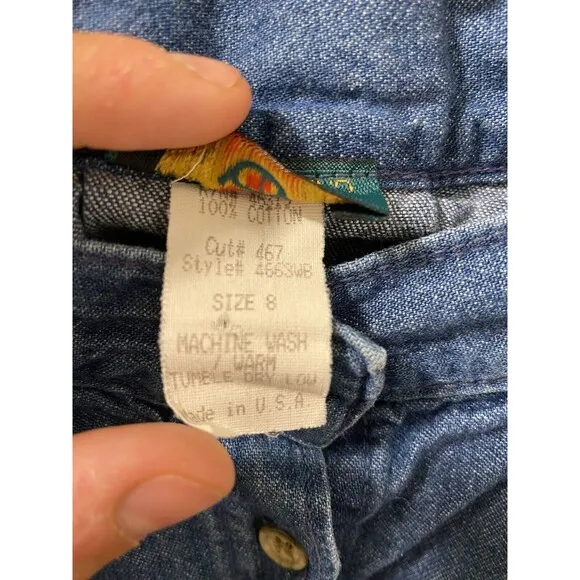 Willowbend Vintage Pleated Button Front Denim Skirt Blue Jean Modest Size 8