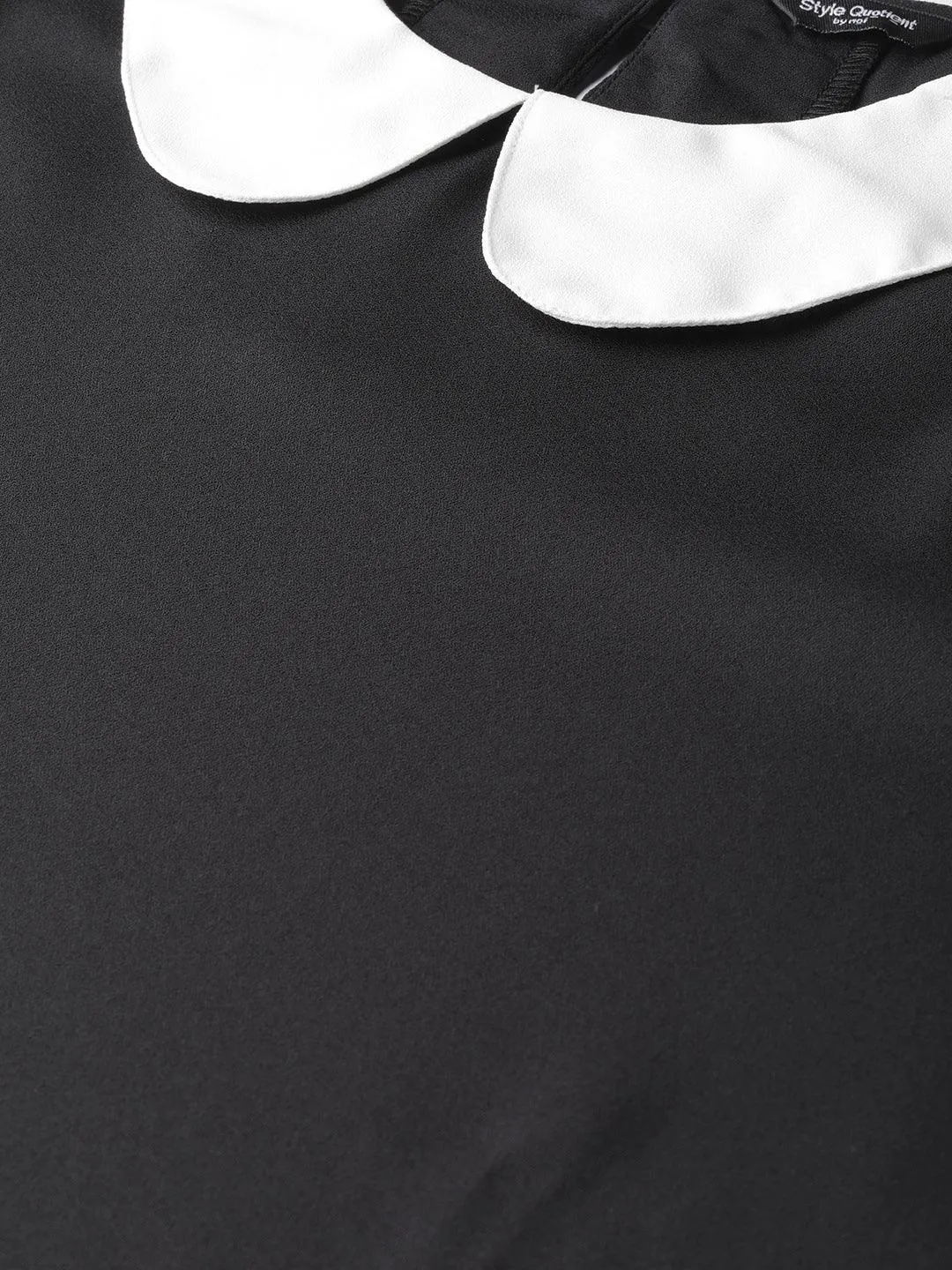 Women Black & White Polka Dot Print Top