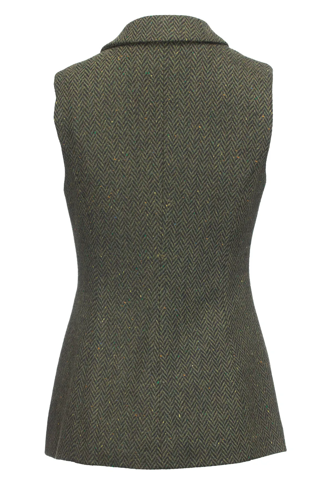 Women's Green Herringbone Tweed Gilet