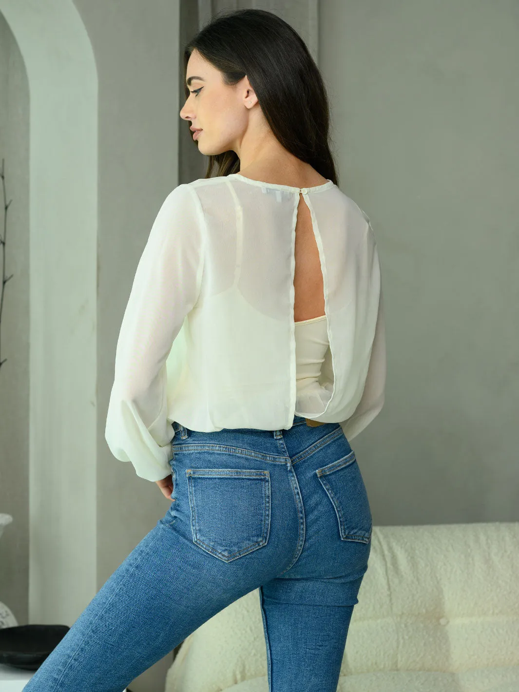 WOMEN'S LONG PUFF SLEEVE BODYSUIT