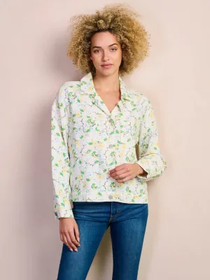 WOMEN'S LONG SLEEVE POCKETS BUTTON CLOSURE FLORAL JACKET
