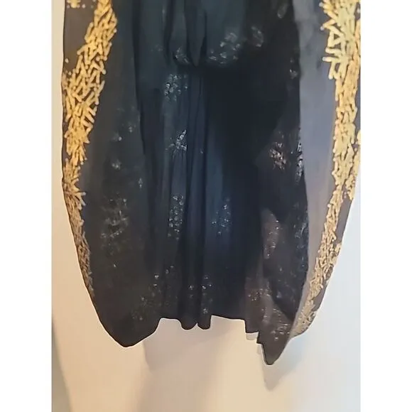 Womens Skirt Gypsy Boho Western Horses Equestrian Midi Skirt M Art to Wear Bead