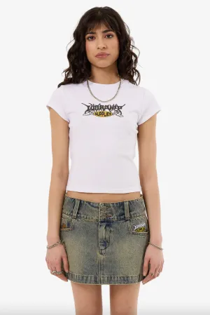 WORSHIP SUPPLIES MESSENGER CAP SLEEVE TEE - WHITE