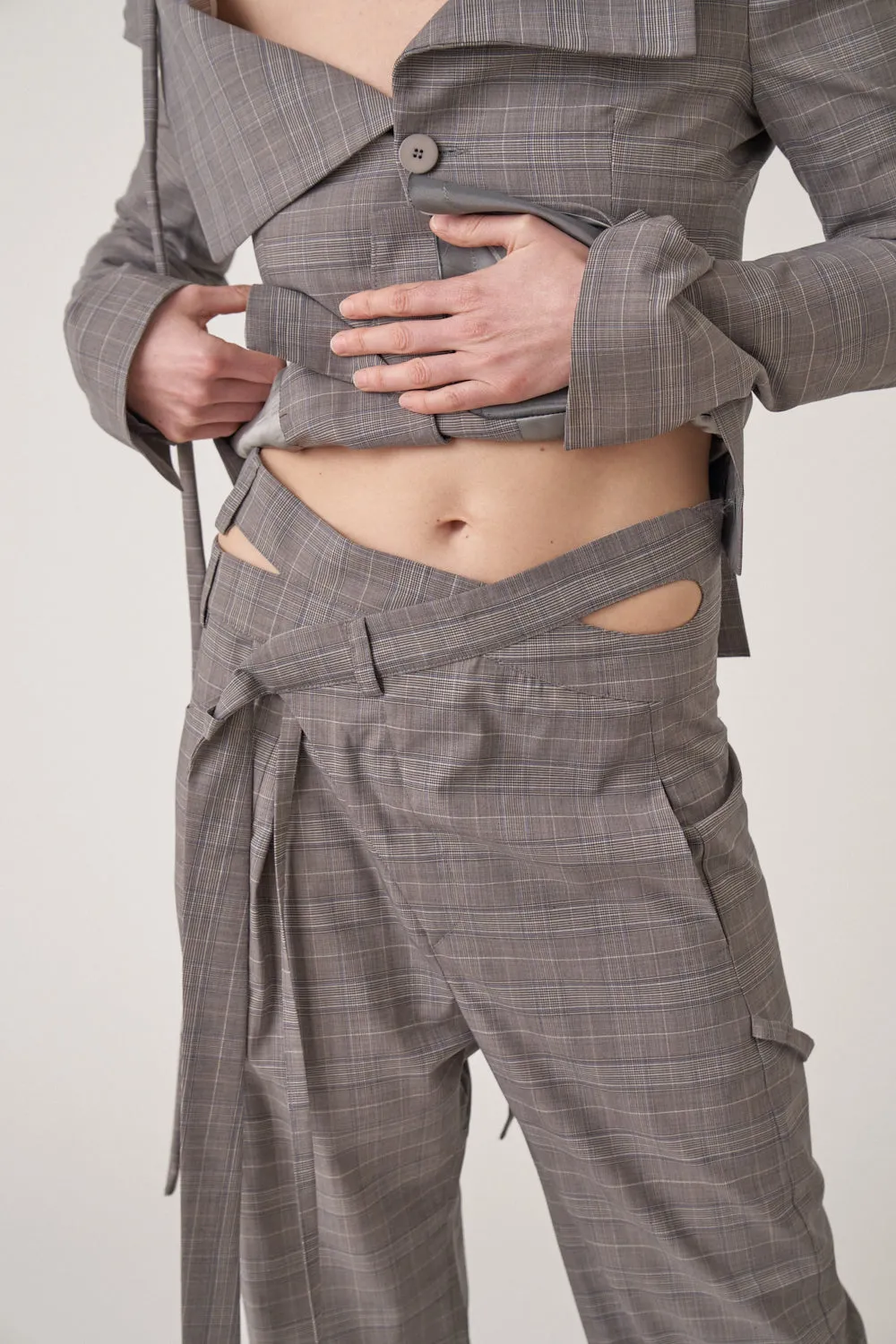 Woven Wrap Suit Pants