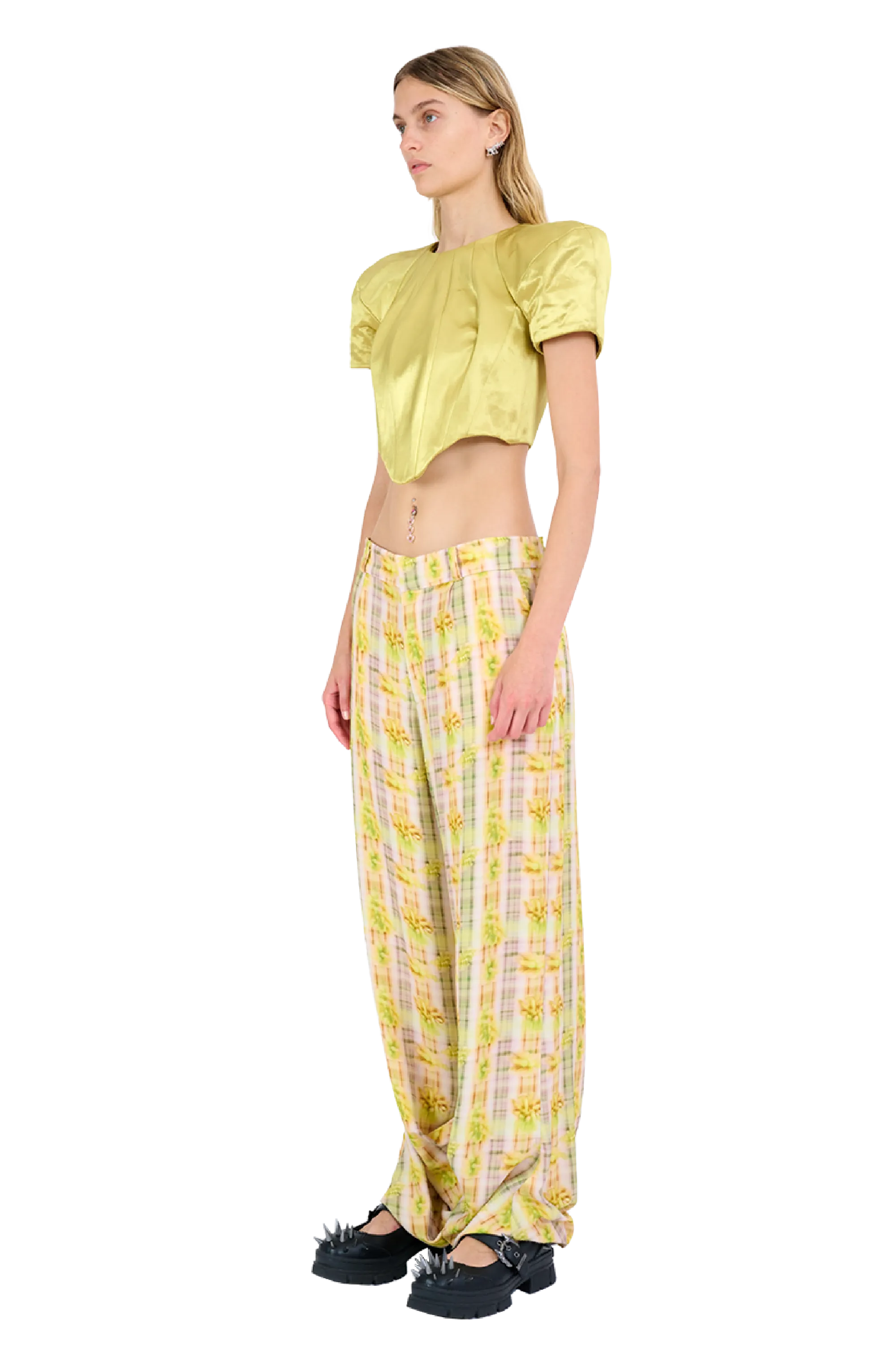 YELLOW BOXER PLAID DANTE TROUSER