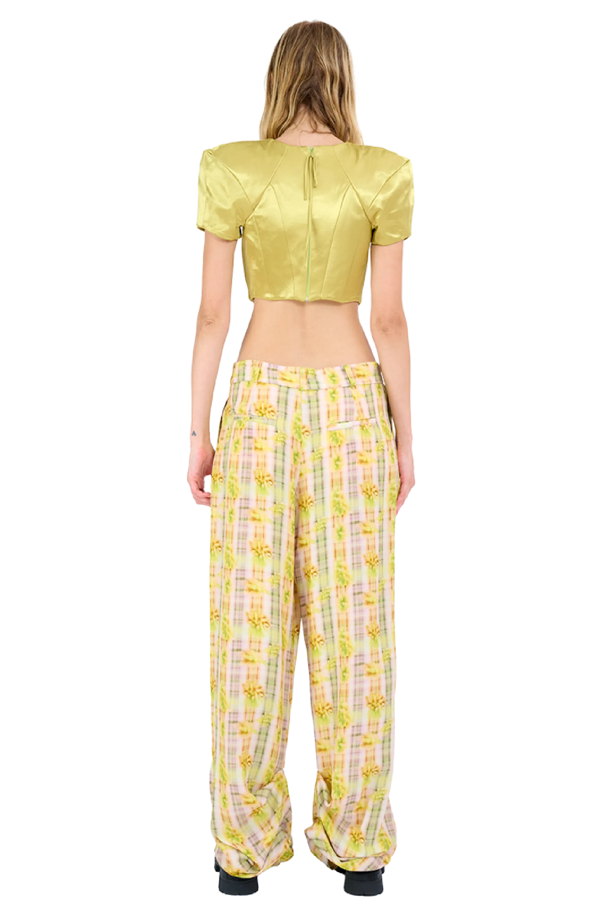 YELLOW BOXER PLAID DANTE TROUSER