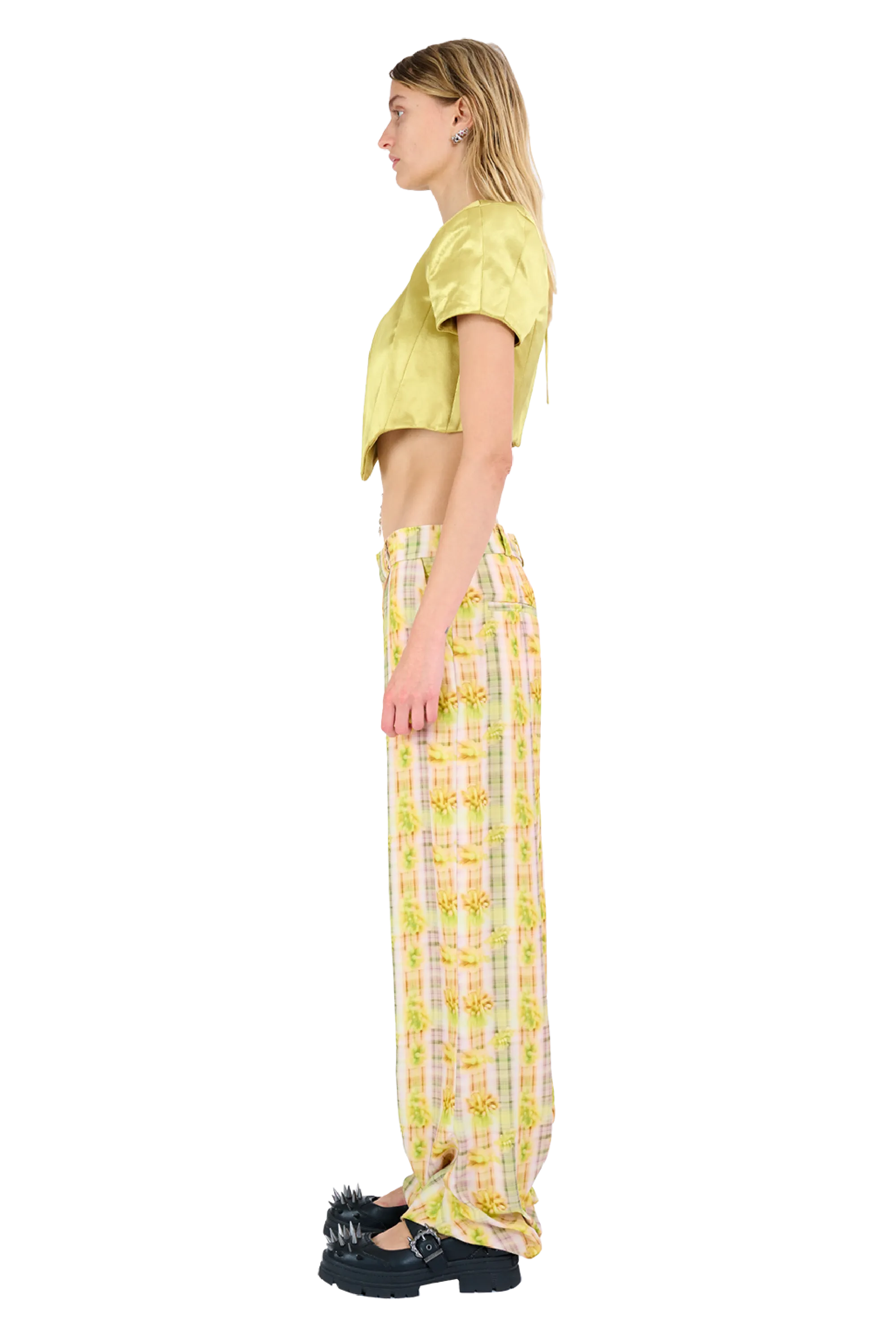 YELLOW BOXER PLAID DANTE TROUSER