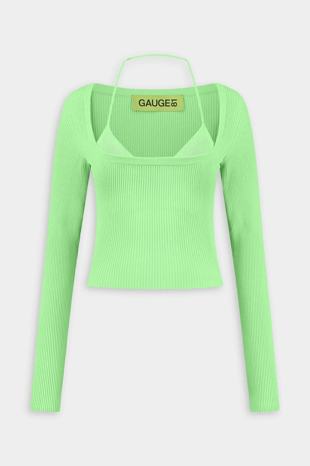Yukita Double-Layered Long Sleeve Top in Pistachio