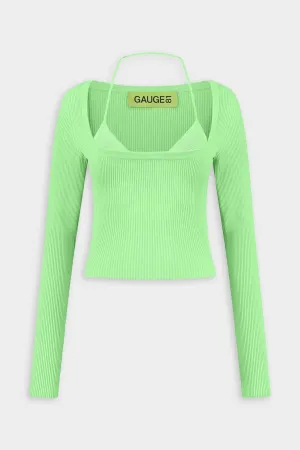 Yukita Double-Layered Long Sleeve Top in Pistachio