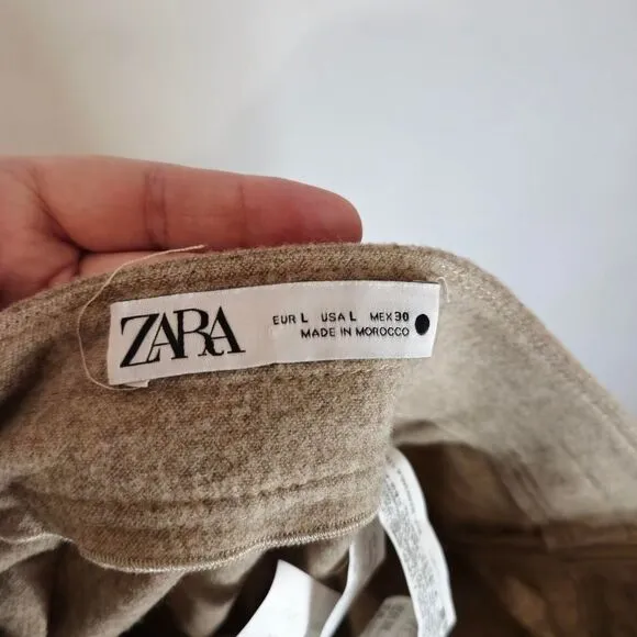 Zara Wool Blend Pleated Midi Skirt | Vintage Academia Old Money Aesthetic Large
